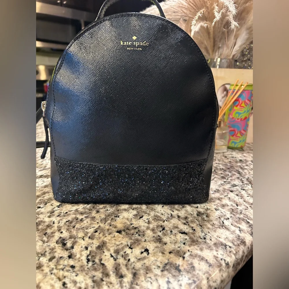 Kate Spade Black Glitter Backpack Greta Court Sammi
